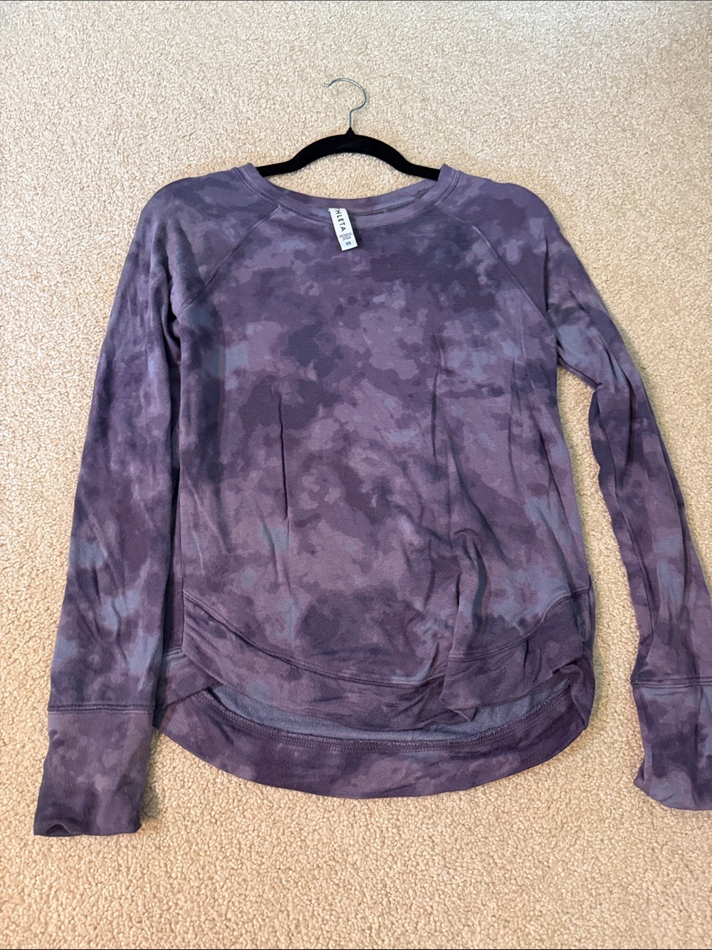 Athleta Purple Tie-Dye Long Sleeve Pullover